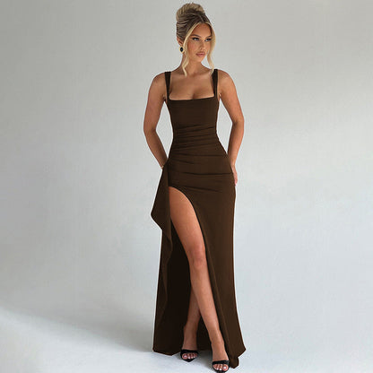 ELISA – Vestido Maxi Con Abertura Alta