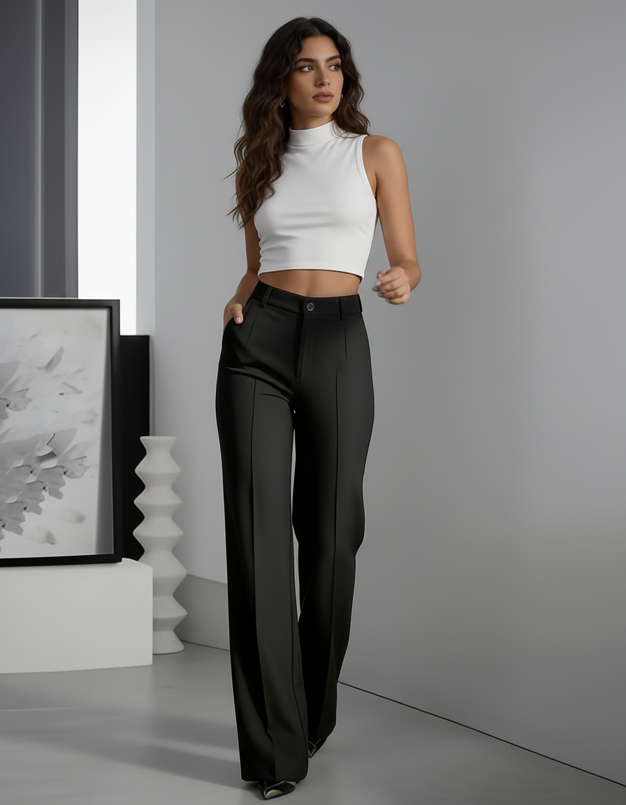 Women's high-waisted suit trousers