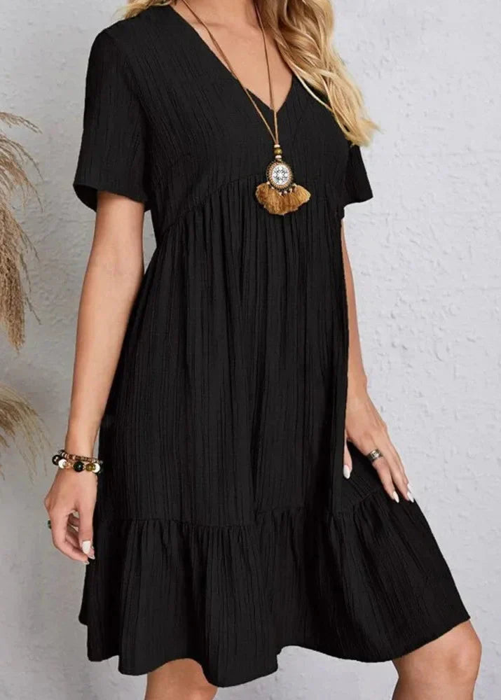 CLARA – Vestido Corto Con Volante