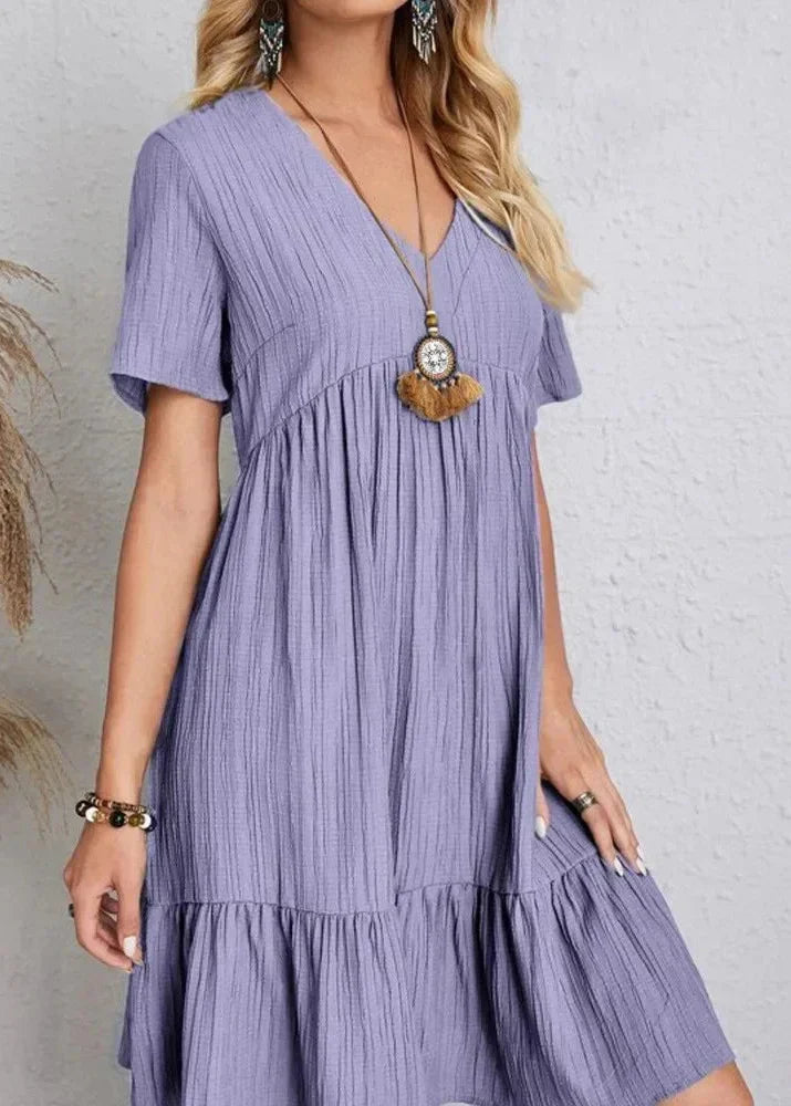 CLARA – Vestido Corto Con Volante