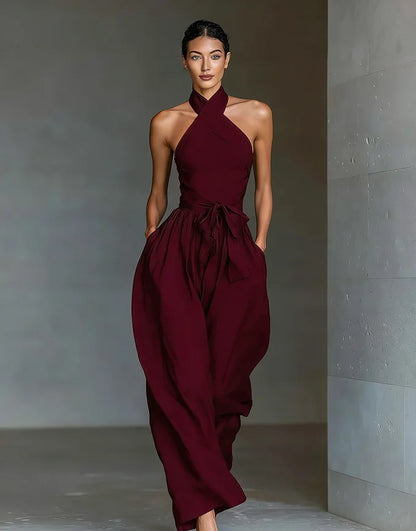 SARAH – Mono con Cintura definida y Piernas Anchas