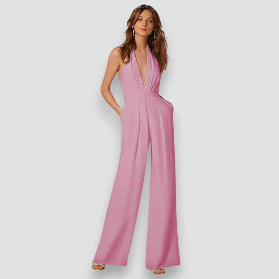 BEA – Mono Largo Halter Con Escote Profundo
