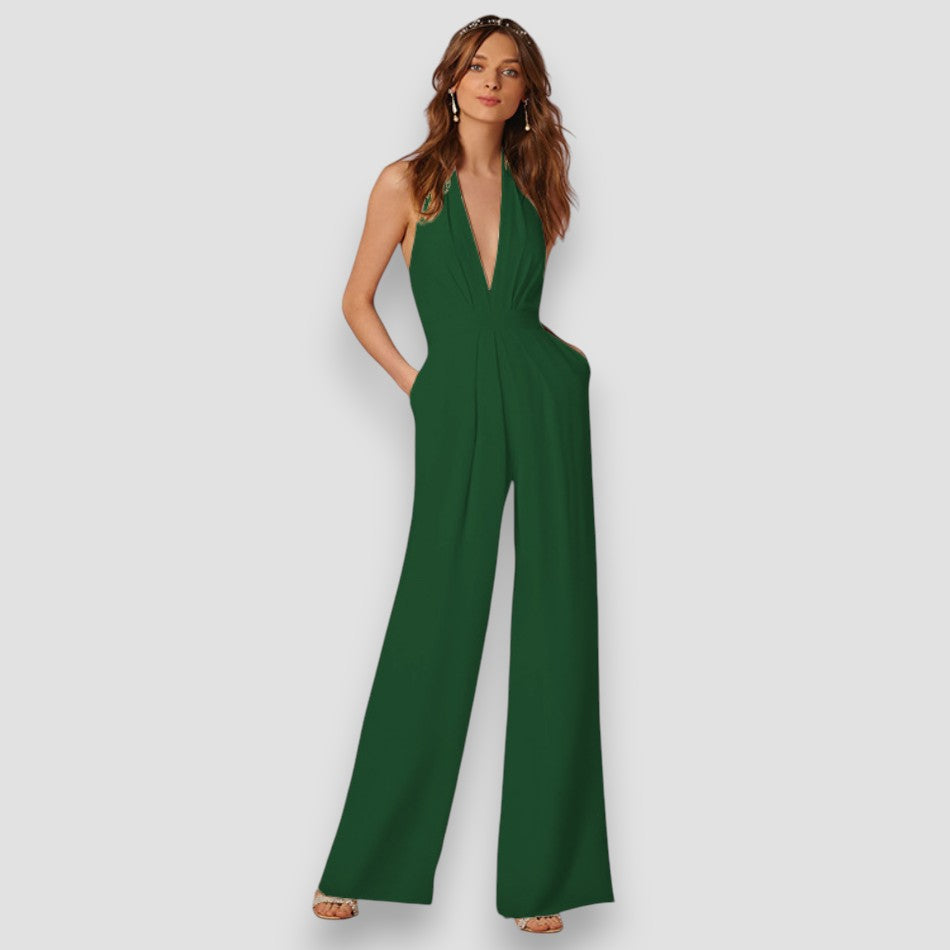 BEA – Mono Largo Halter Con Escote Profundo