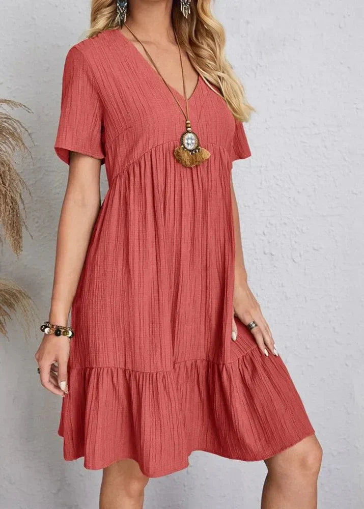 CLARA – Vestido Corto Con Volante
