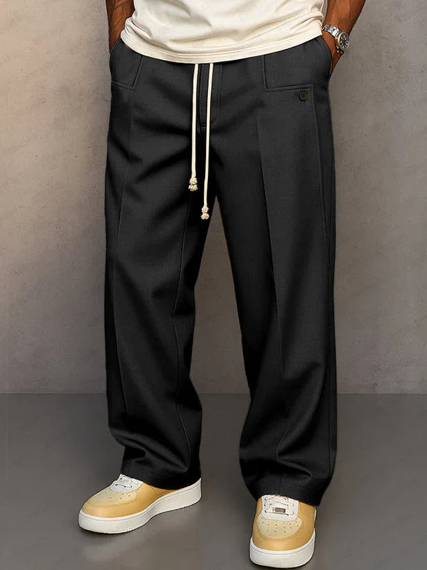 Elegant trousers with adjustable drawstring