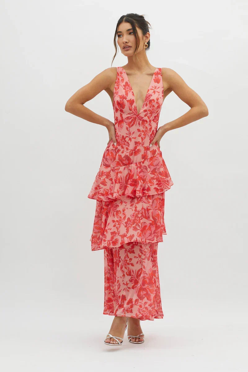 LISA – Vestido Elegante Con Estampado Floral