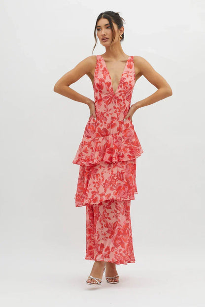 LISA – Vestido Elegante Con Estampado Floral