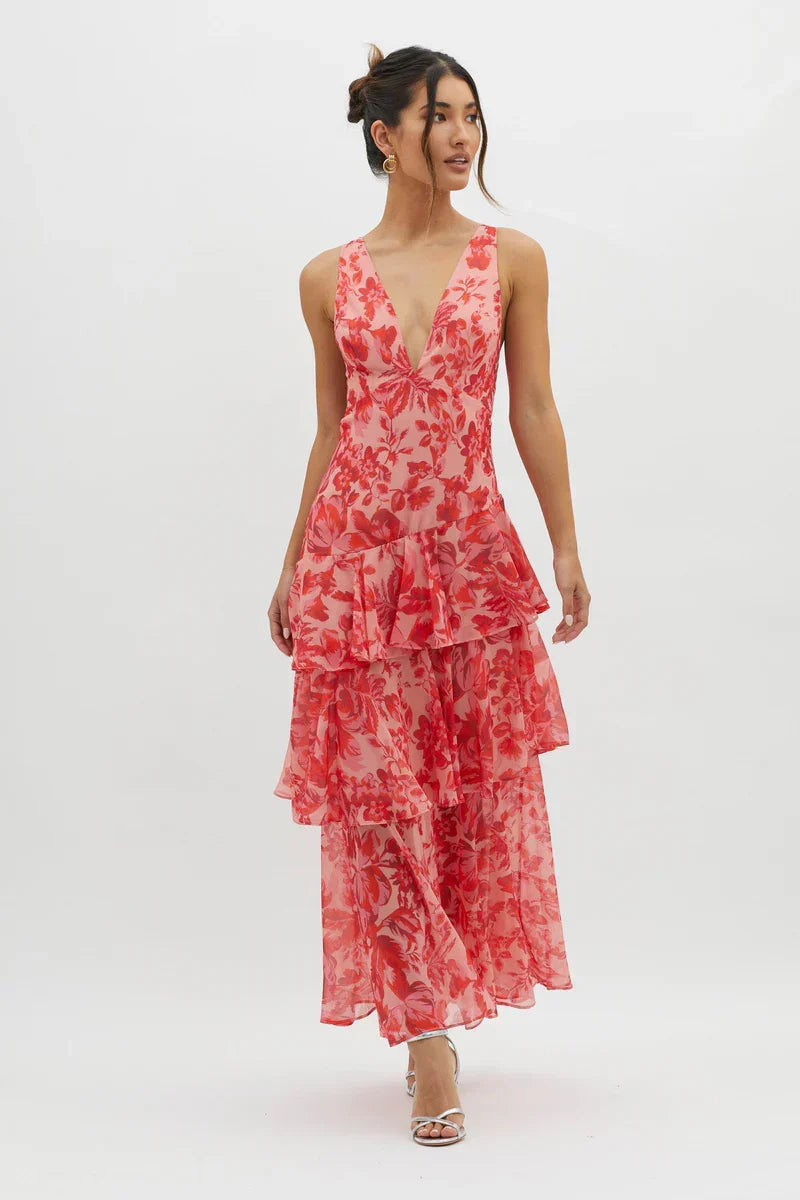 LISA – Vestido Elegante Con Estampado Floral