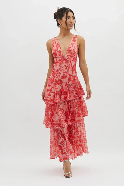 LISA – Vestido Elegante Con Estampado Floral