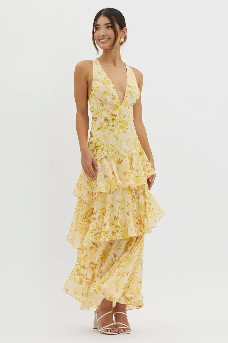 LISA – Vestido Elegante Con Estampado Floral