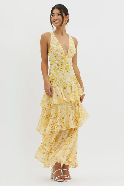 LISA – Vestido Elegante Con Estampado Floral