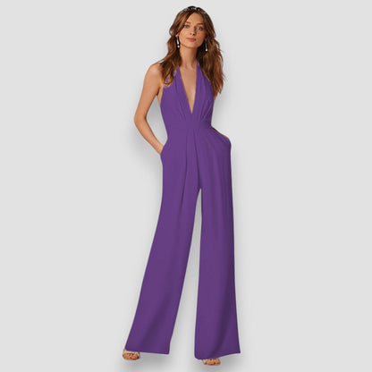 BEA – Mono Largo Halter Con Escote Profundo