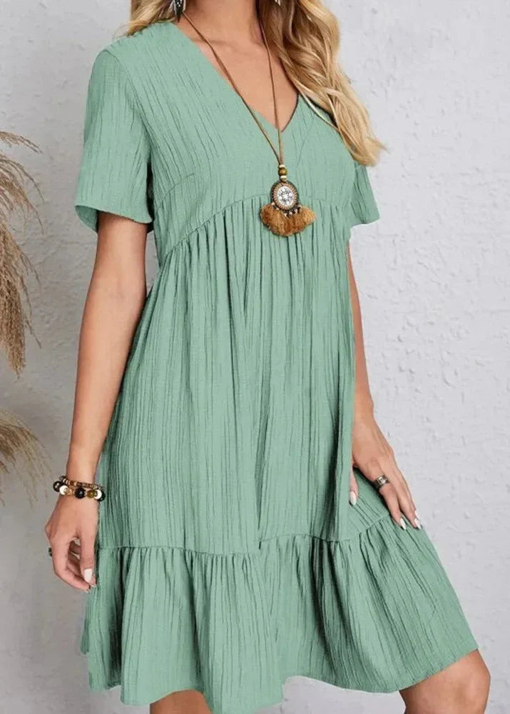 CLARA – Vestido Corto Con Volante