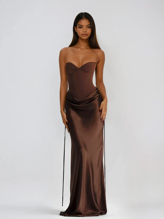 CHLOE – Vestido Maxi Sin Tirantes