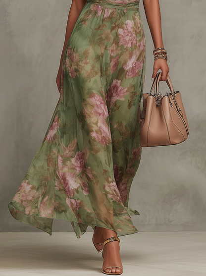 ÁFRICA – Vestido Floral Con Cuello Halter