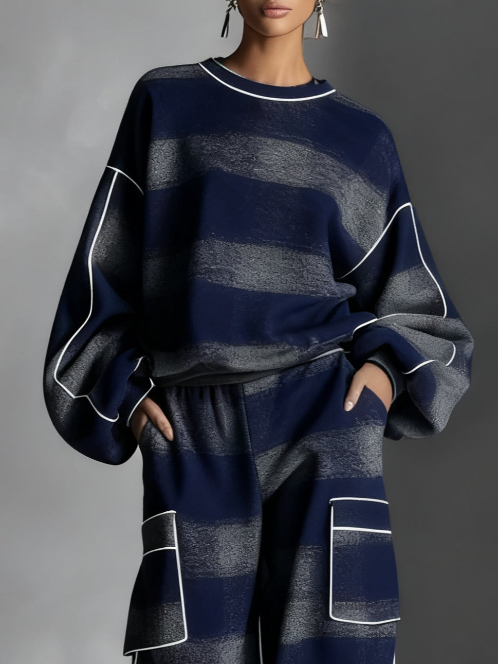 Two-piece plaid set