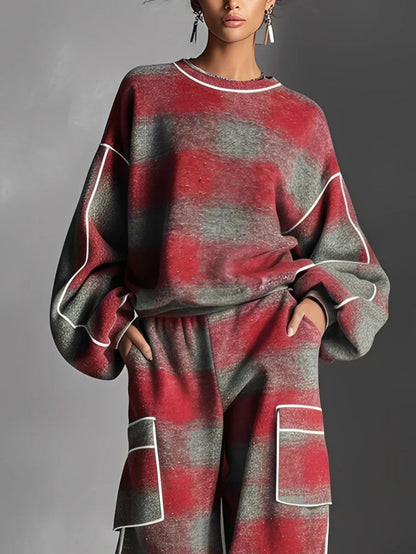 Two-piece plaid set