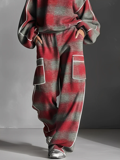 Two-piece plaid set
