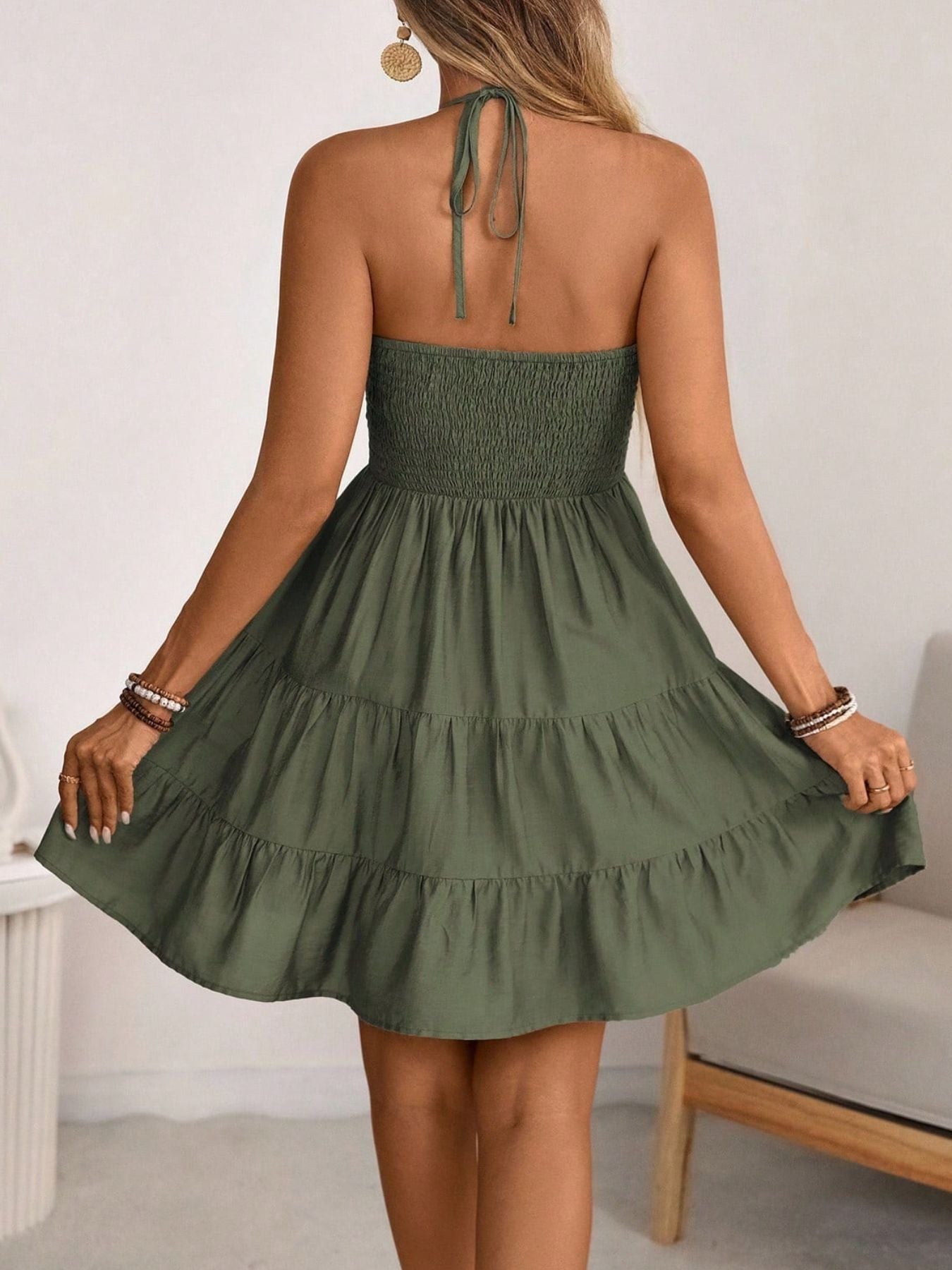 SUSANA – Vestido Corto Fruncido