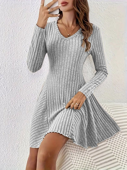 Vestido De Manga Larga De Punto