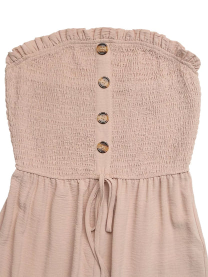 LUNA – Mono Con Top Sin Tirantes Y Pantalones Fruncidos
