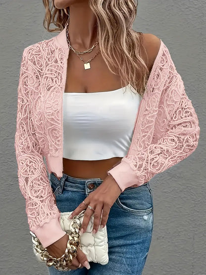 Lace bomber jacket