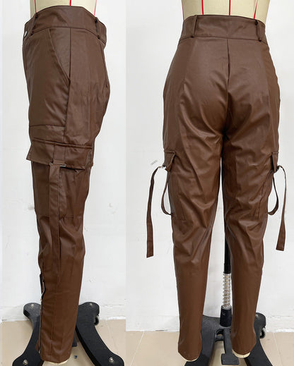 Tight leather pants