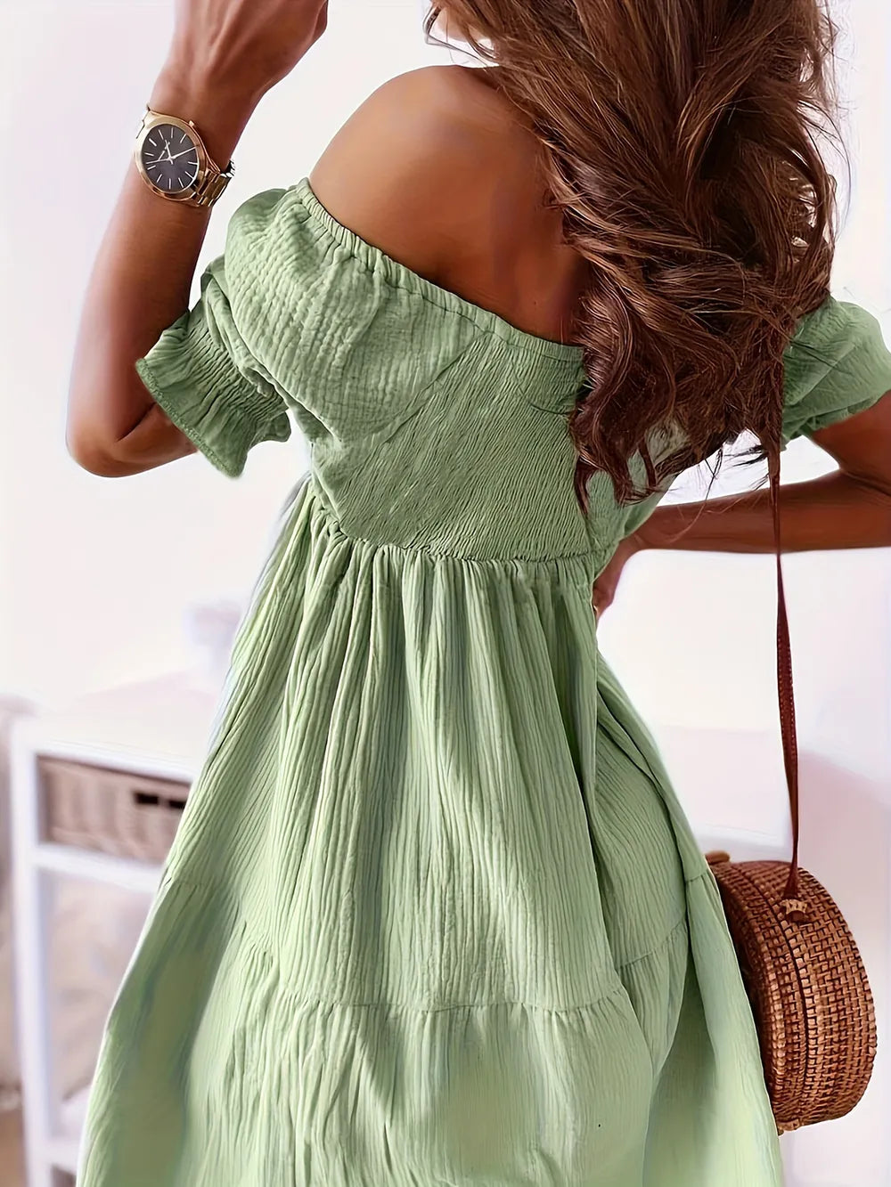 GABRIELA – Vestido De Manga Corta Con Volantes