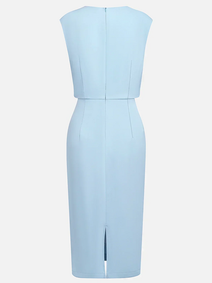 VALENTINA – Vestido Midi Con Drapeado Lateral