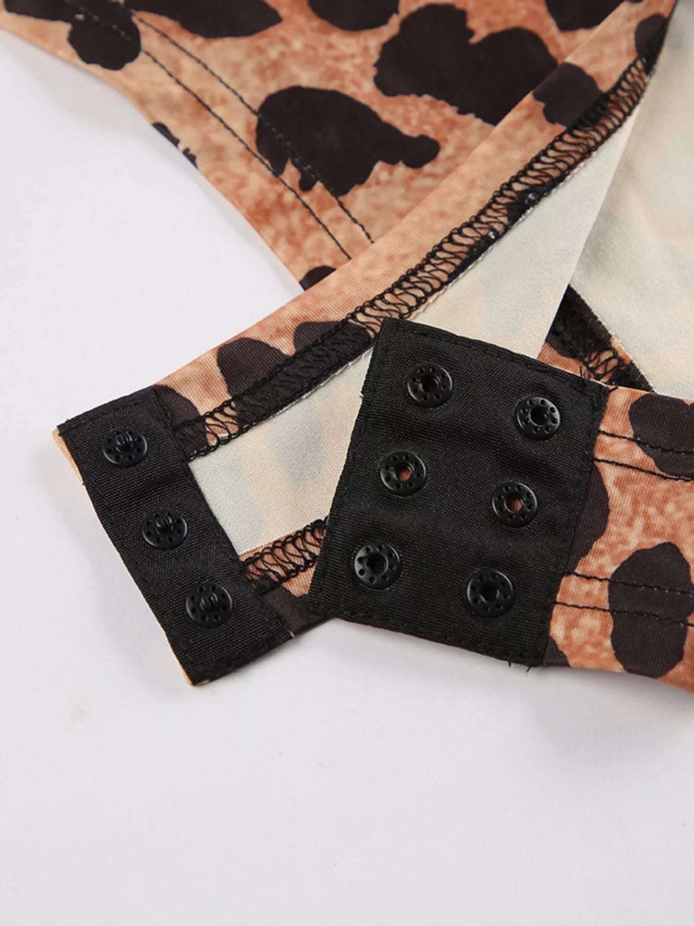 Body De Manga Larga Con Estampado De Leopardo