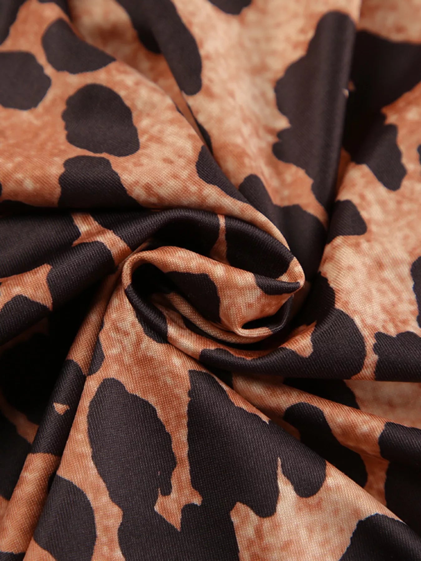 Body De Manga Larga Con Estampado De Leopardo
