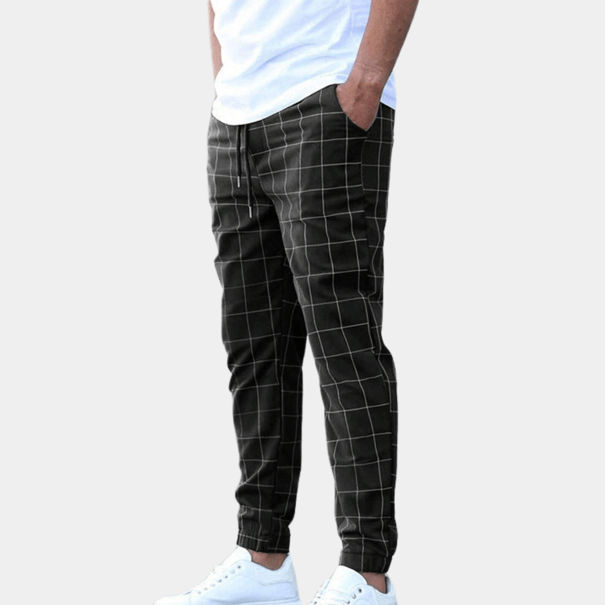 Pantalón de cuadros ajustado