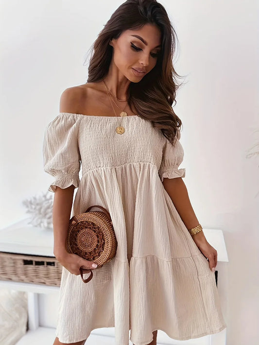 GABRIELA – Vestido De Manga Corta Con Volantes
