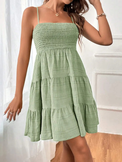 Vestido Sin Mangas Con Volantes