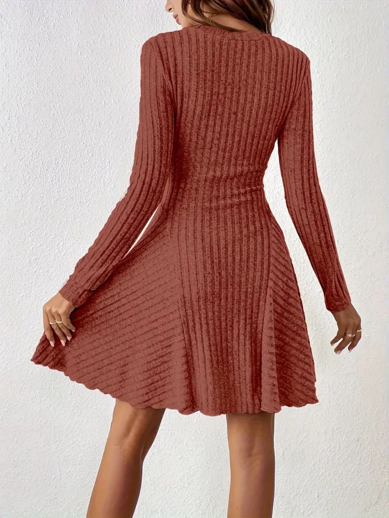 Vestido De Manga Larga De Punto