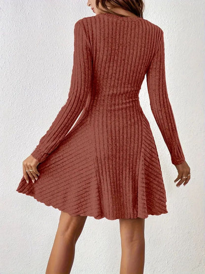 Vestido De Manga Larga De Punto
