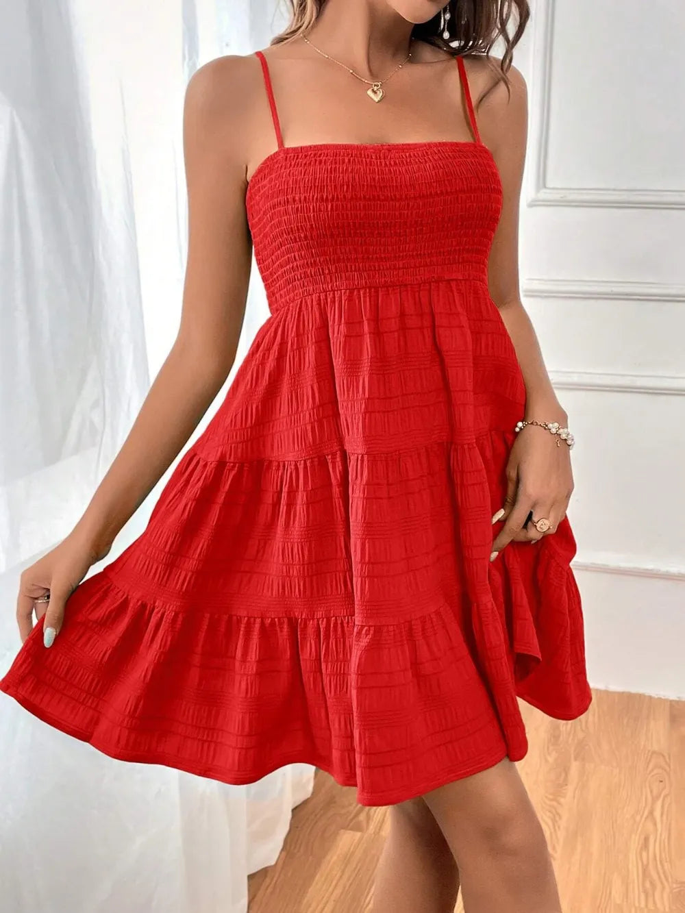 Vestido Sin Mangas Con Volantes