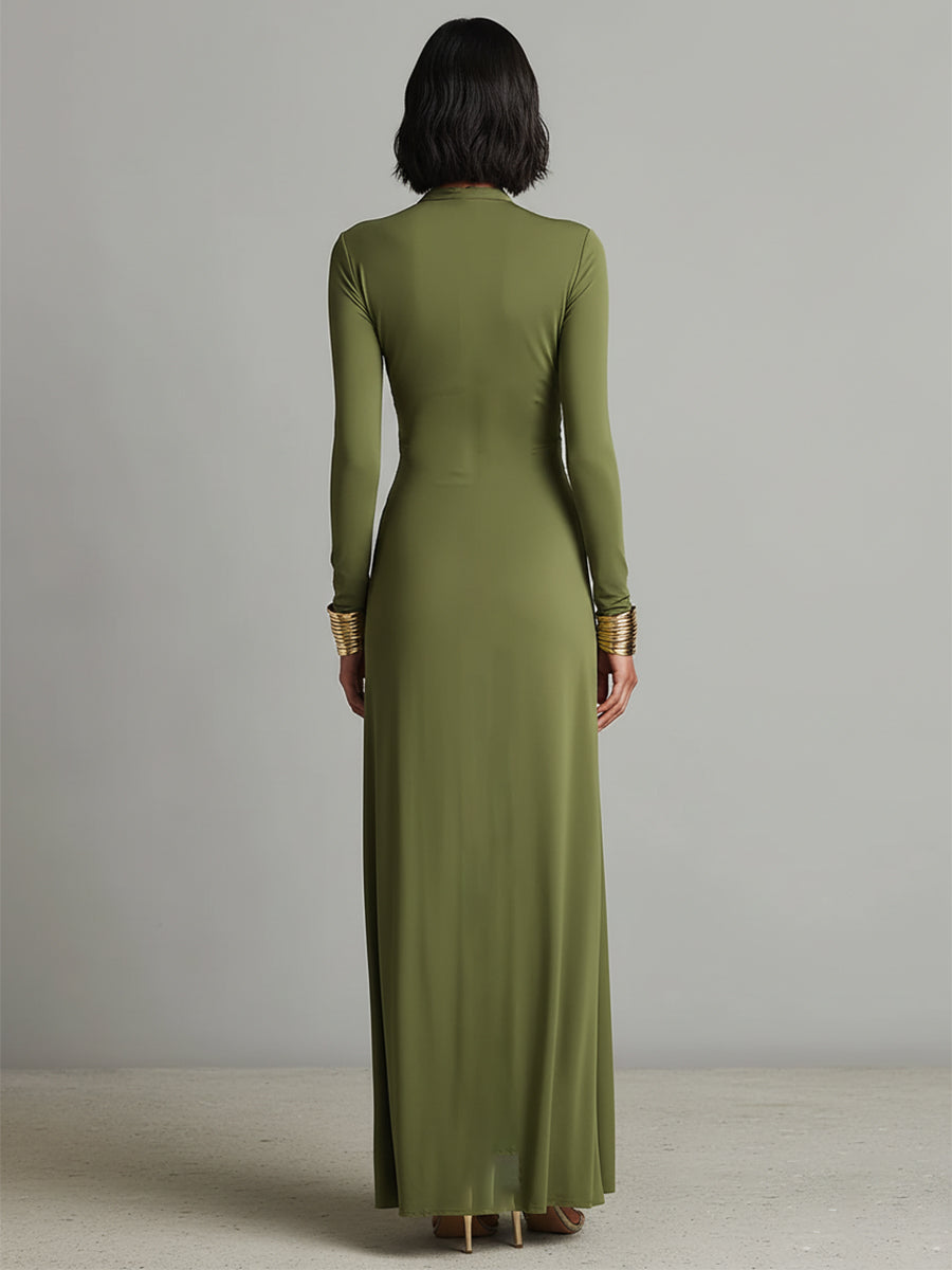 AURA – Vestido Elegante Con Escote En V