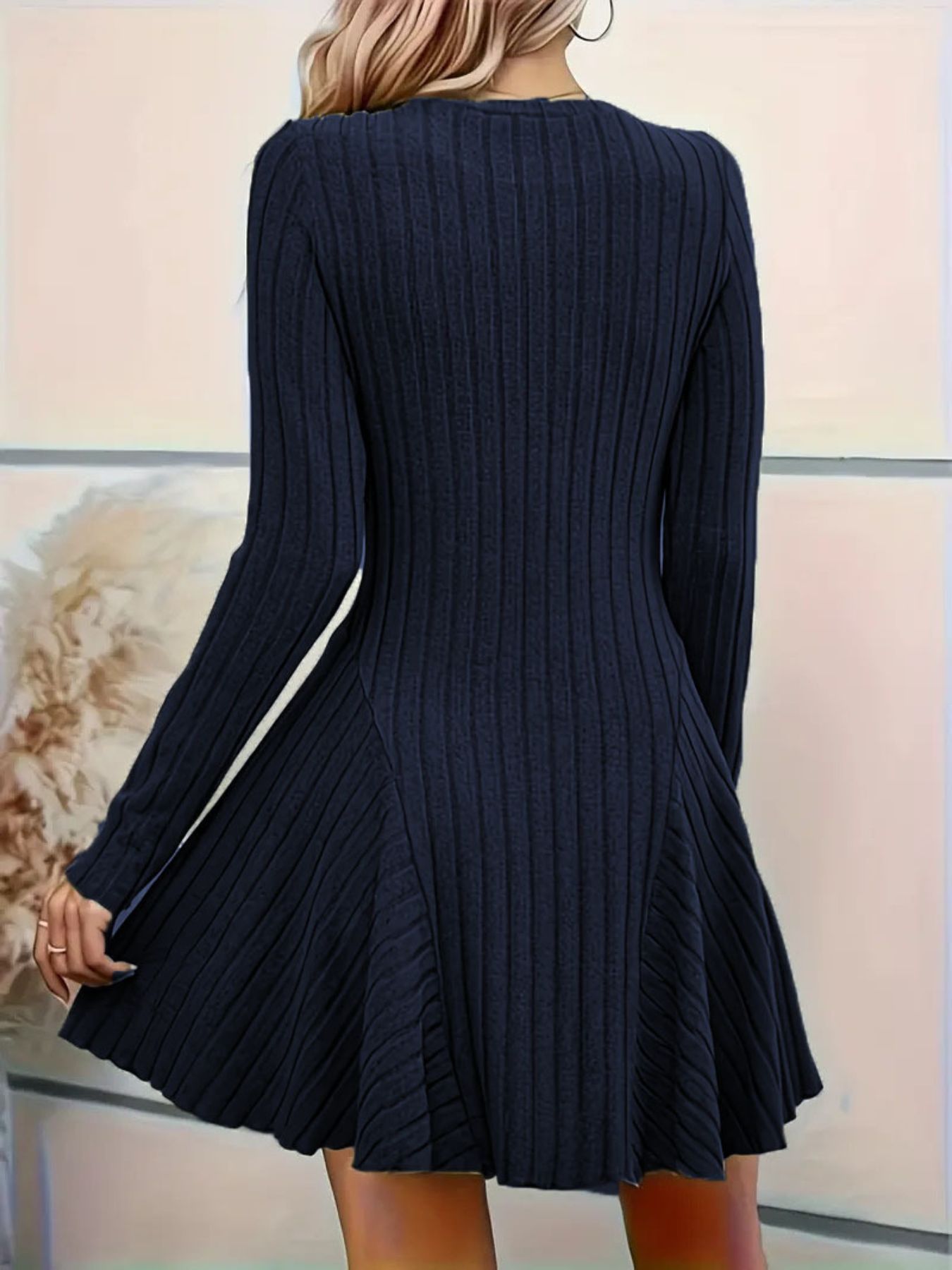 Vestido De Manga Larga De Punto