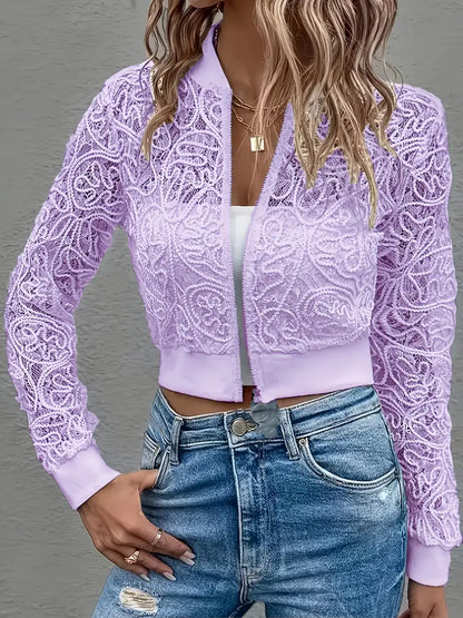 Lace bomber jacket