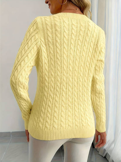Elegant ribbed V-neck sweater