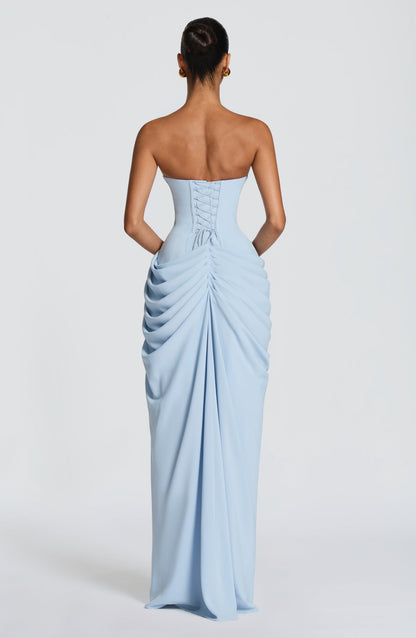 ZOE – Vestido Largo Drapeado Elegante