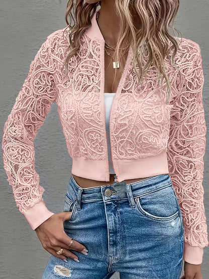 Lace bomber jacket