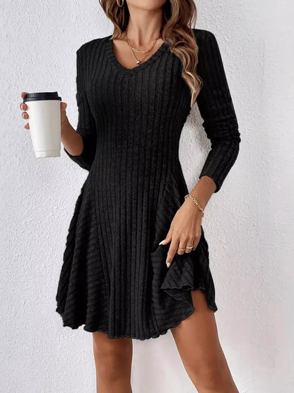 Vestido De Manga Larga De Punto