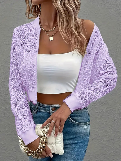 Lace bomber jacket
