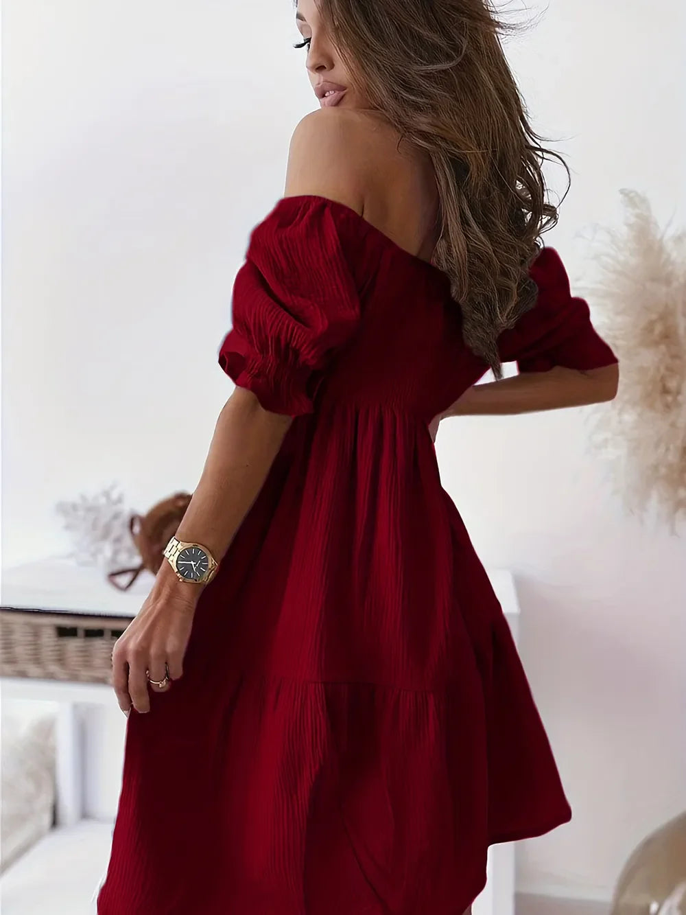 GABRIELA – Vestido De Manga Corta Con Volantes