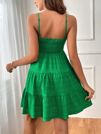 Vestido Sin Mangas Con Volantes