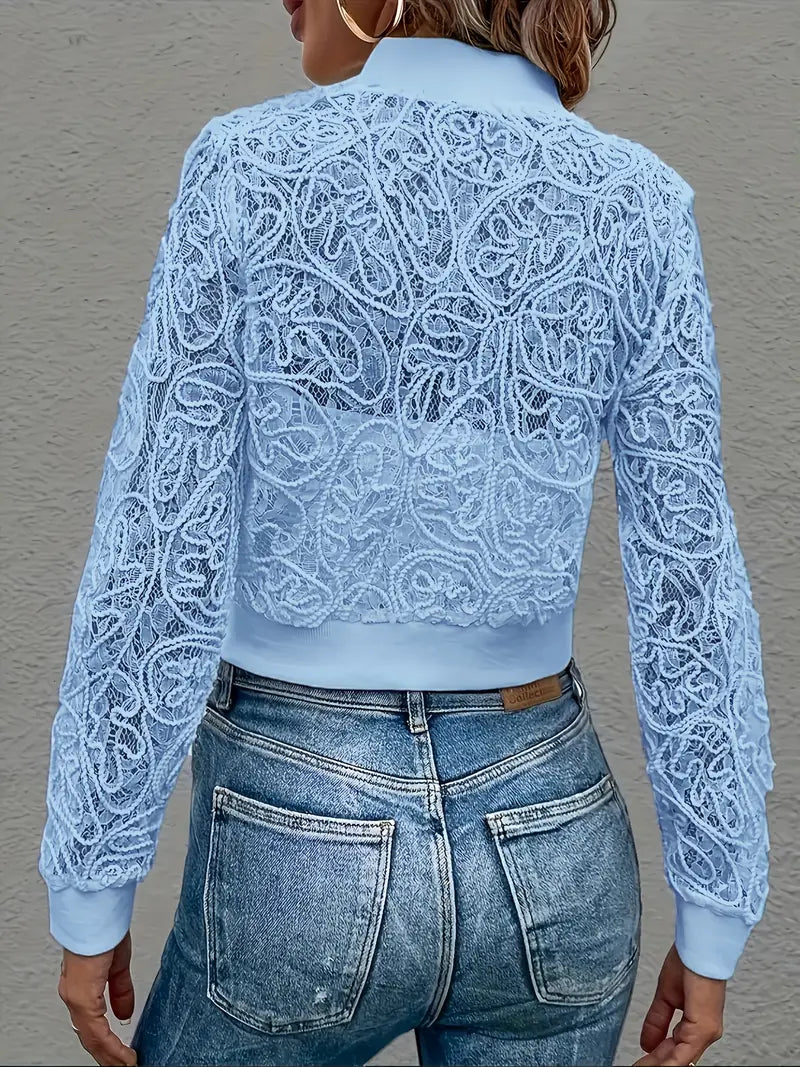 Lace bomber jacket