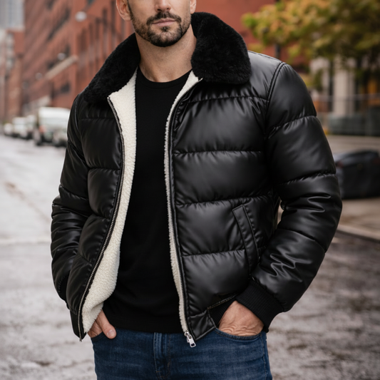 Abrigo negro acolchado