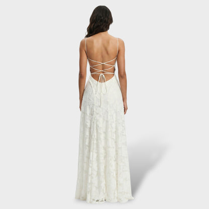 ELVIRA – Vestido Largo Espalda Abierta Floral